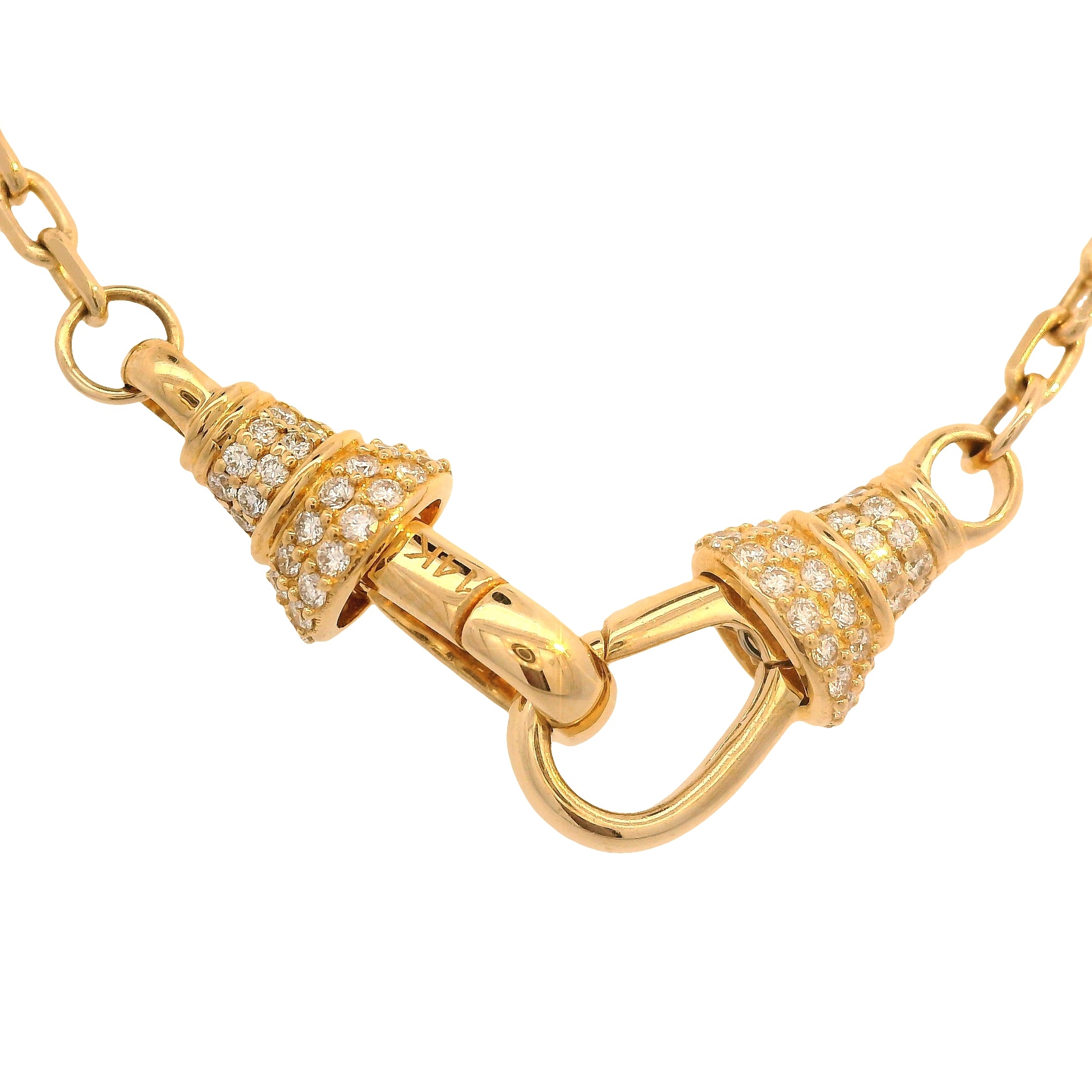 Double Pavé Diamond Latch Necklace