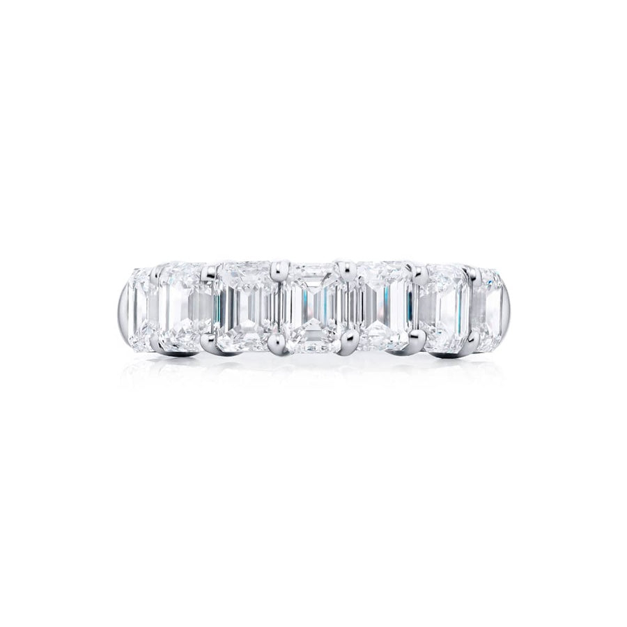 Platinum Emerald-Cut Diamond Band