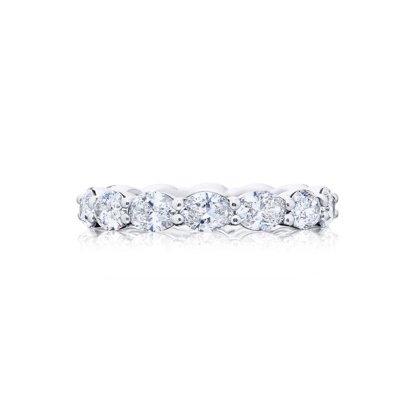 Platinum Oval Diamond East-West Eternity Band