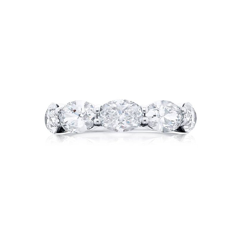 Platinum Oval Diamond Single-Row GIA Certified Band