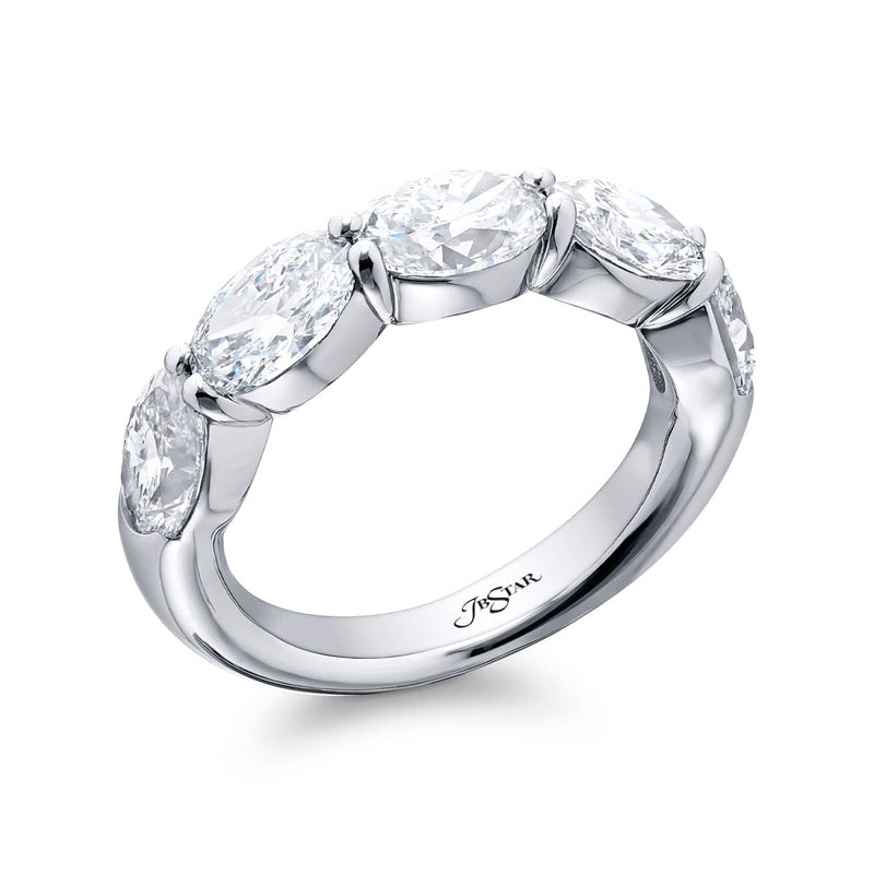 Platinum Oval Diamond Single-Row GIA Certified Band