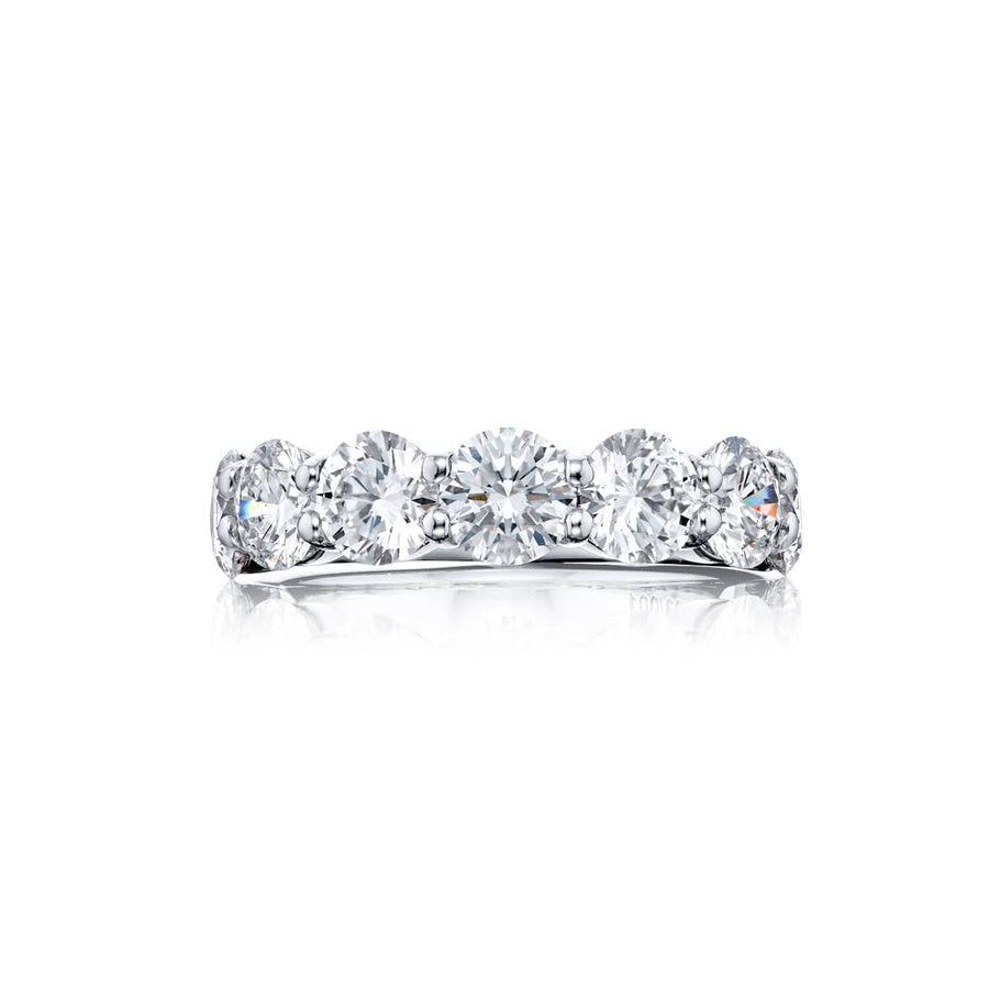 Platinum Round Diamond Single-Row GIA Certified Band