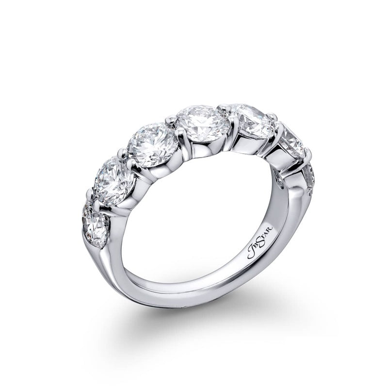 Platinum Round Diamond Single-Row GIA Certified Band