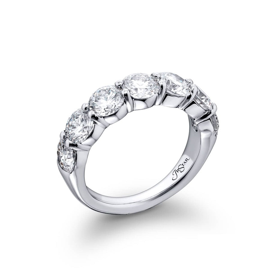 Platinum Round Diamond Single-Row GIA Certified Band