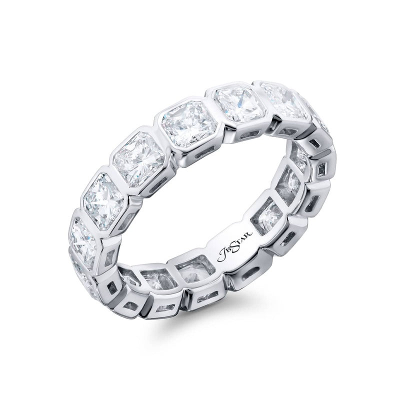 Platinum Radiant-Cut Diamond Eternity Band