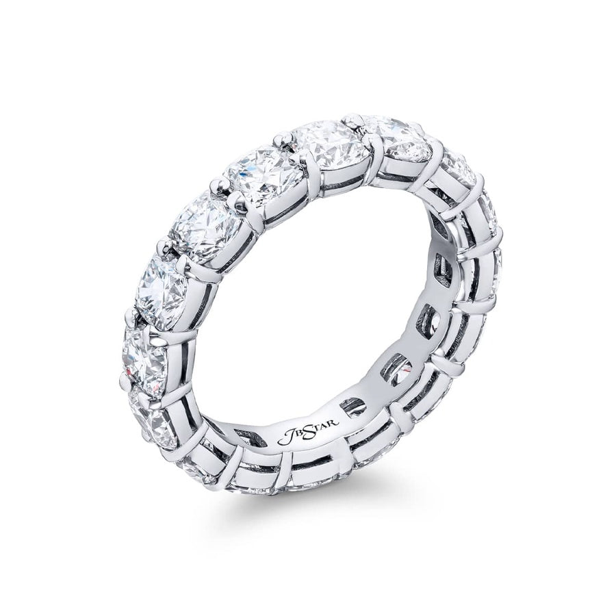 Platinum Cushion-Cut Diamond Eternity Band