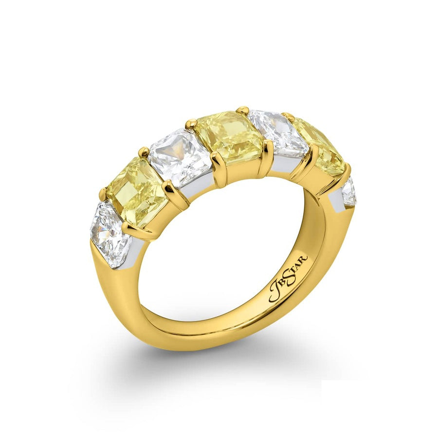 18K Yellow Gold Radiant-Cut Fancy Yellow Diamond Single-Row Band