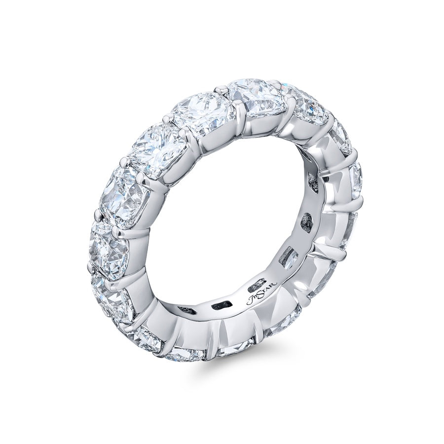 Platinum Cushion-Cut Diamond Eternity Band