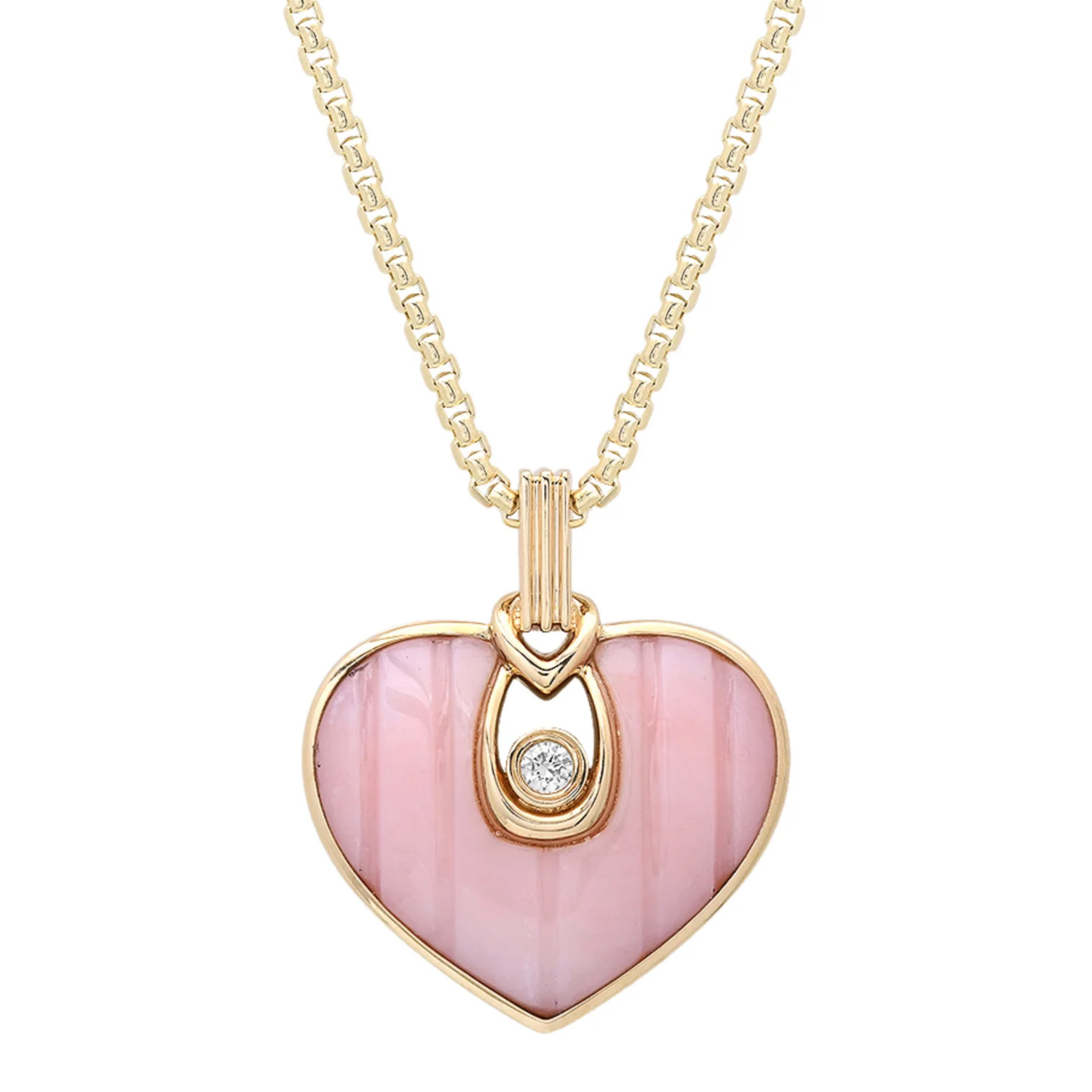 Love Pendant in Pink Opal