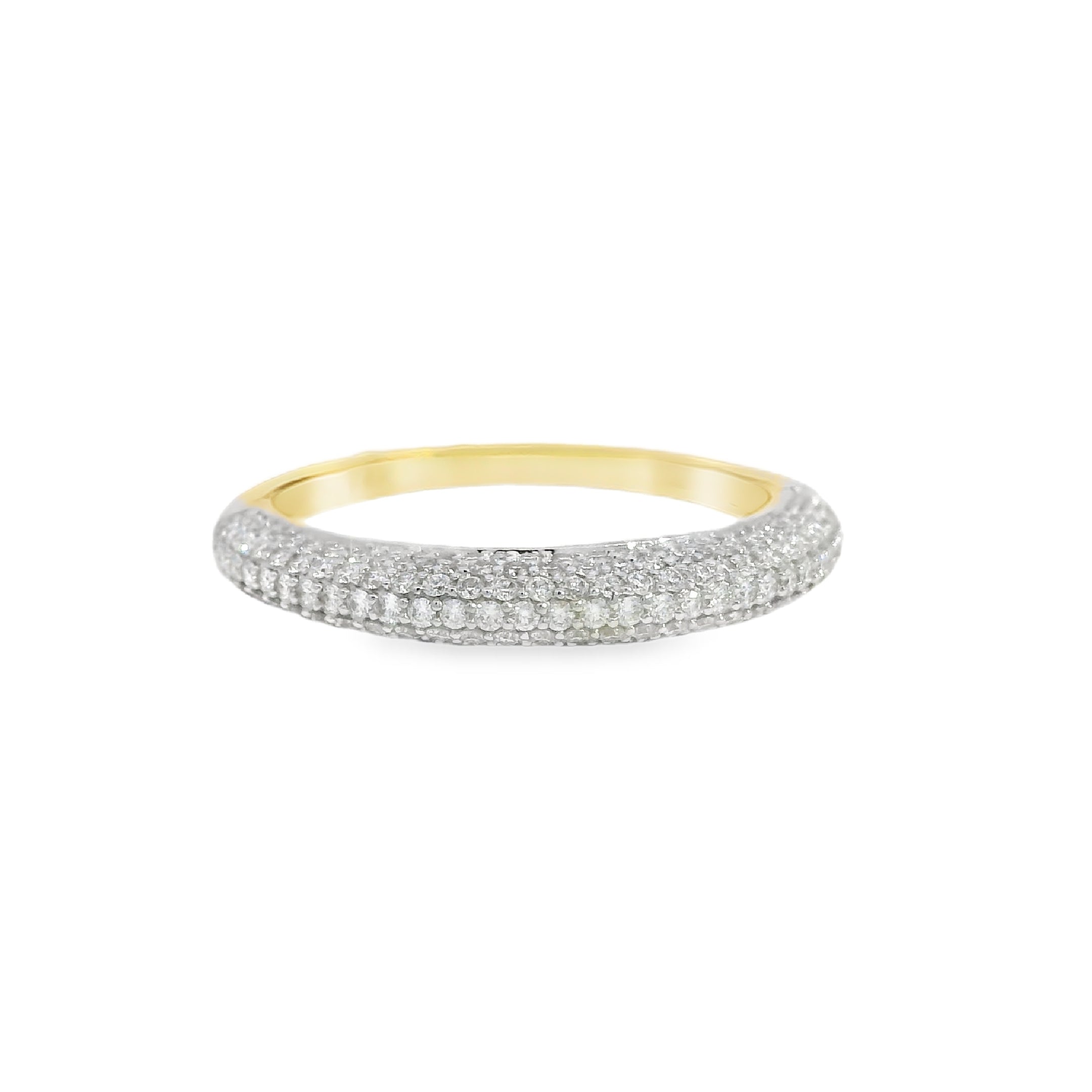 Pavé Diamond Slim Domed Ring