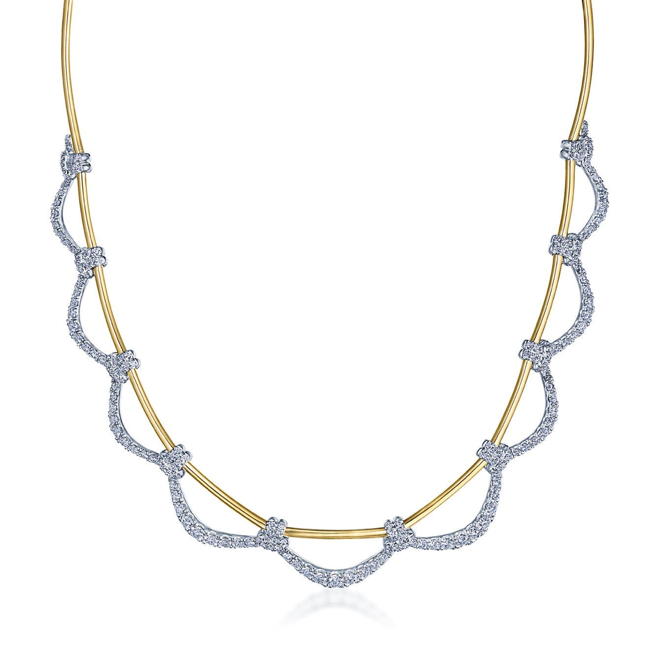 Entwine Diamond Scalloped Necklace