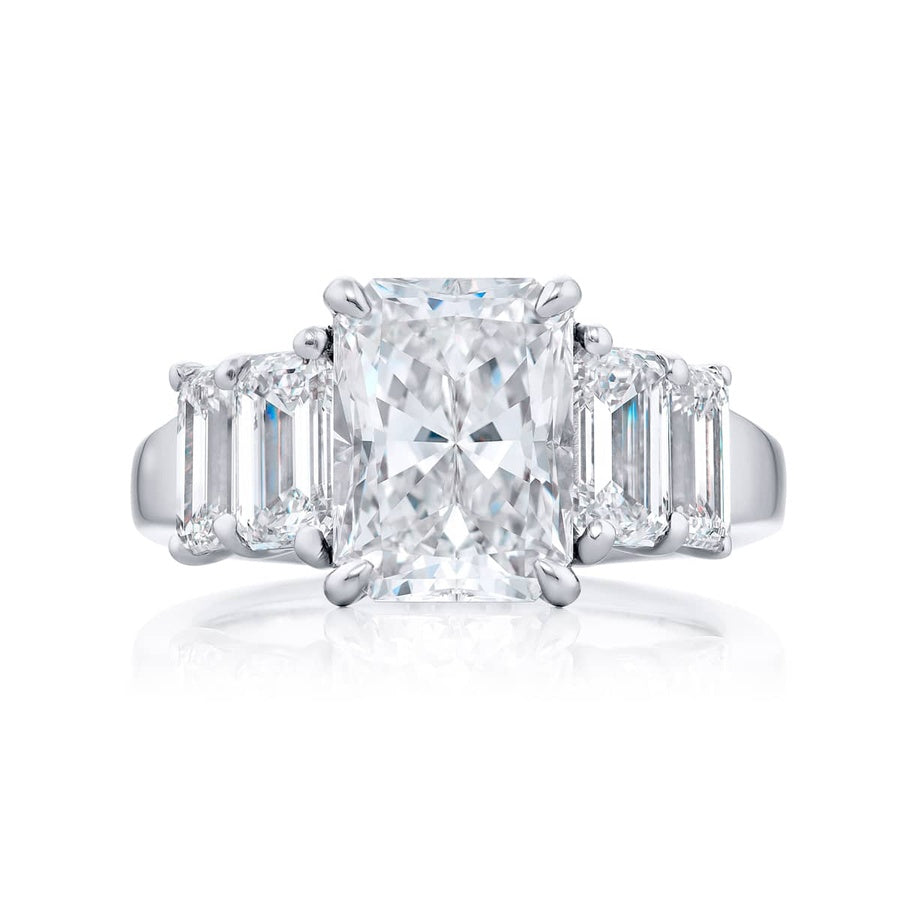 Platinum Radiant-Cut Diamond GIA Certified Engagement Ring