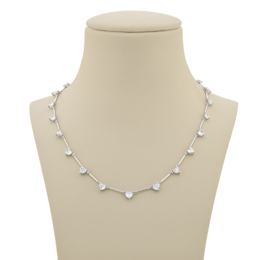 Platinum Heart-Shaped Diamond Necklace