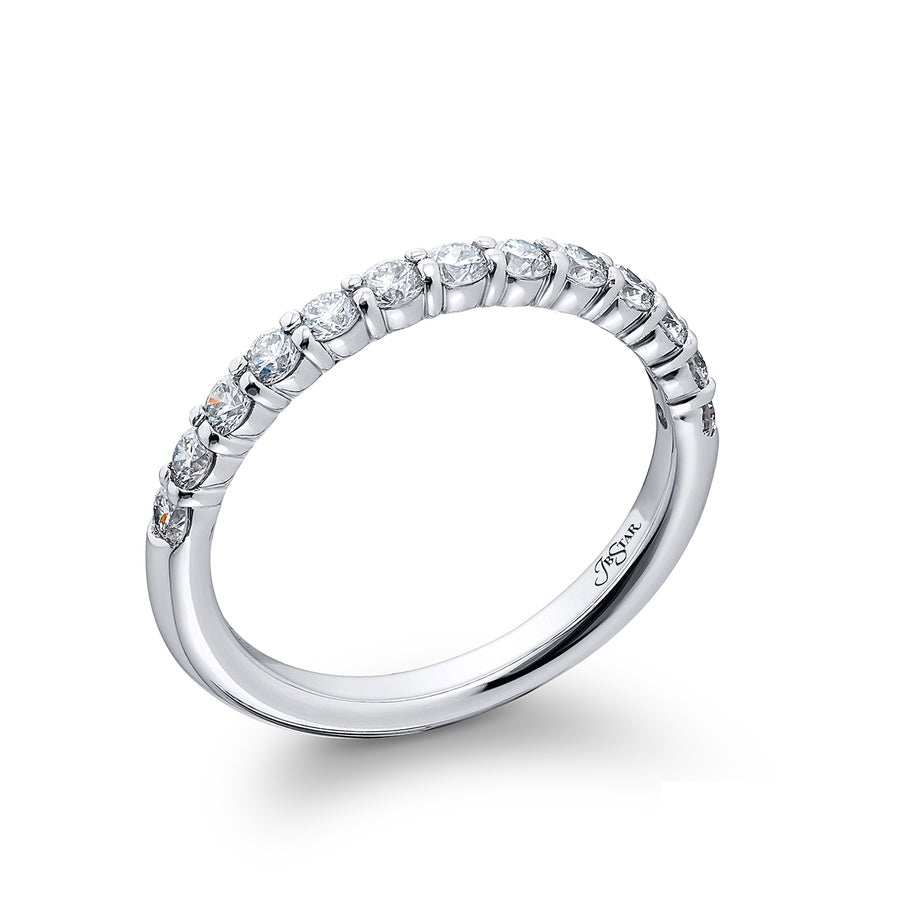 Platinum Round Diamond Single-Row Band
