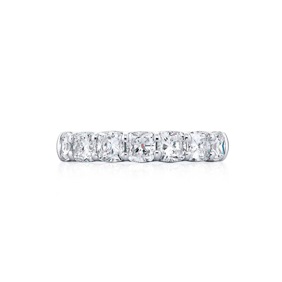 Platinum Cushion-Cut Diamond Single-Row Band
