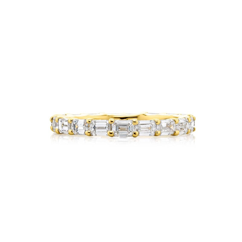 18K Yellow Gold Emerald-Cut Diamond Eternity Band