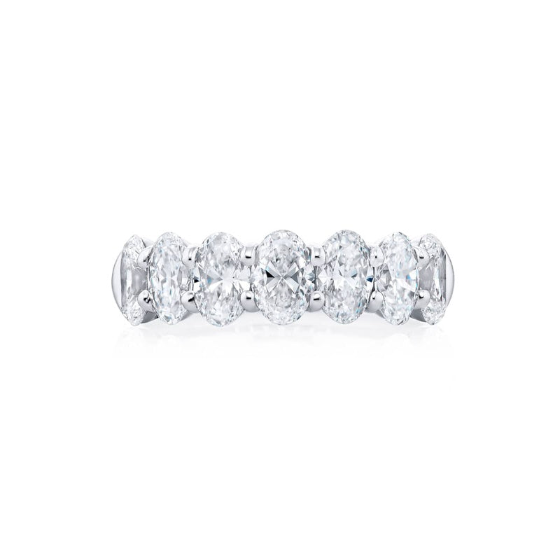 Platinum Oval Diamond Single-Row GIA Certified Band
