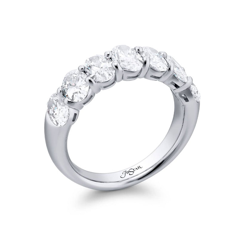 Platinum Oval Diamond Single-Row GIA Certified Band