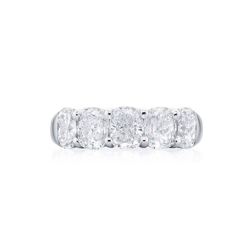 Platinum Cushion-Cut Diamond Single-Row GIA Certified Band