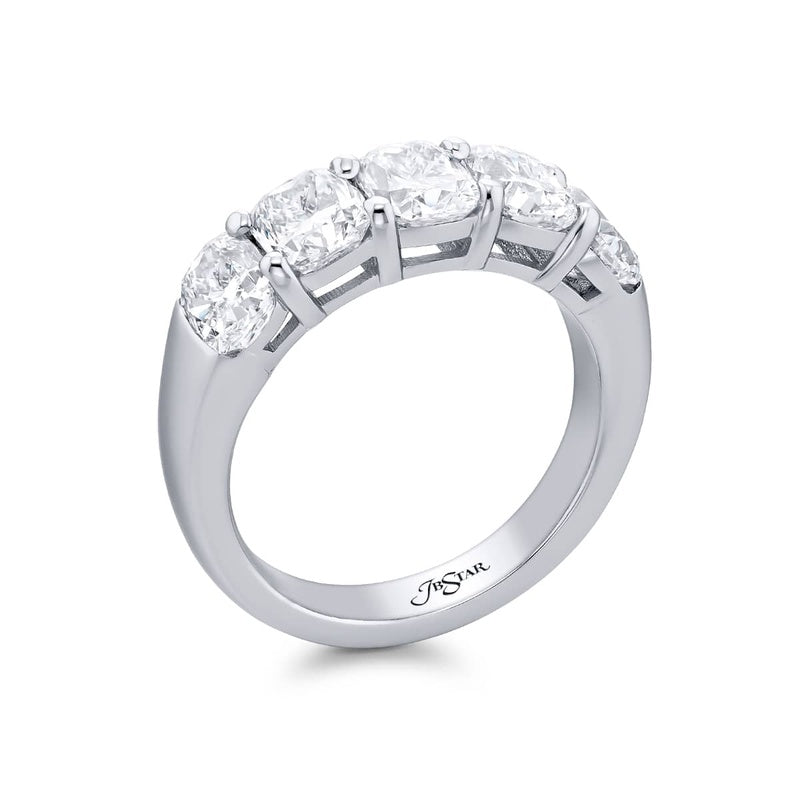 Platinum Cushion-Cut Diamond Single-Row GIA Certified Band
