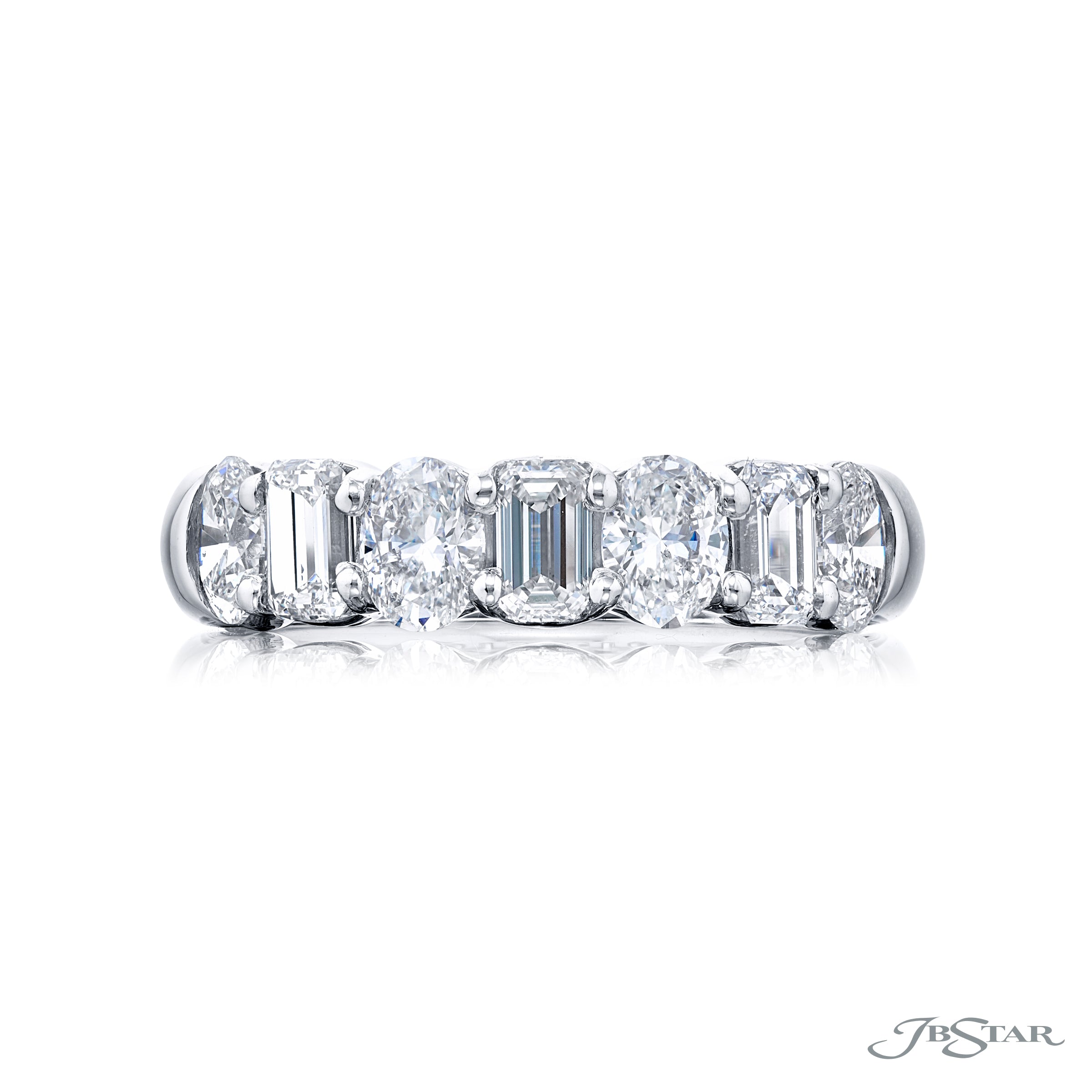 Oval and Emerald Cut Diamond Band