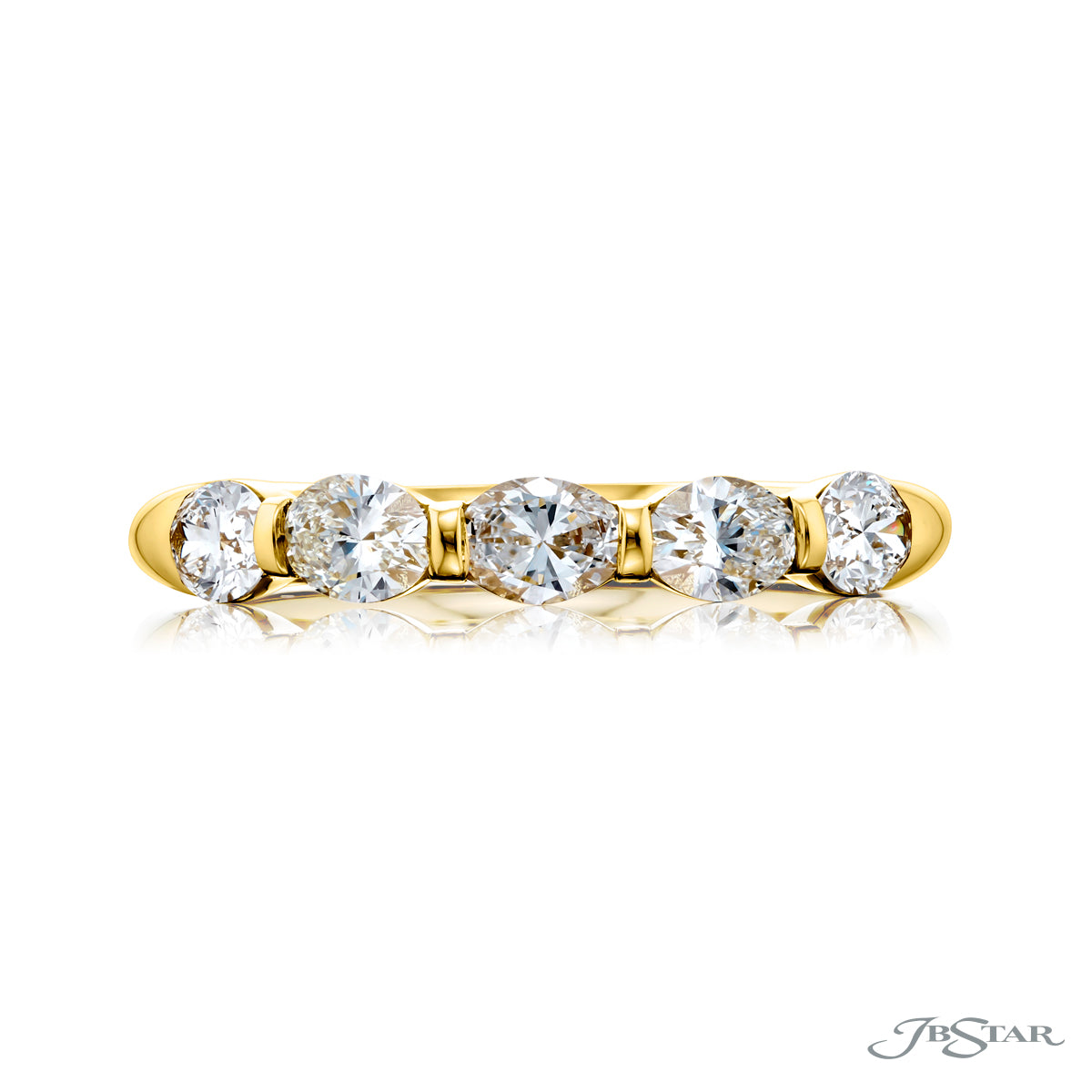 East-West Oval Diamond Half-Band
