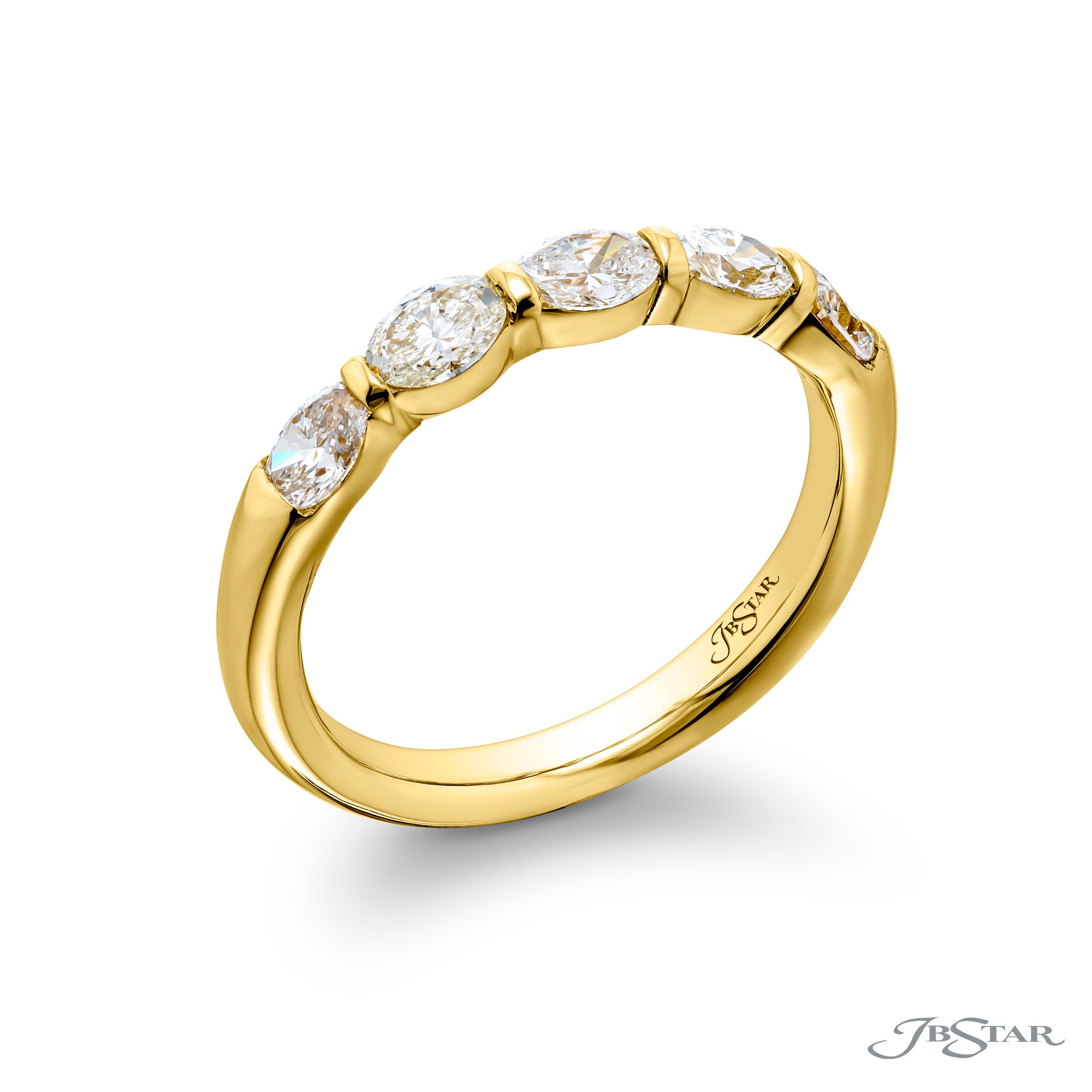 East-West Oval Diamond Half-Band