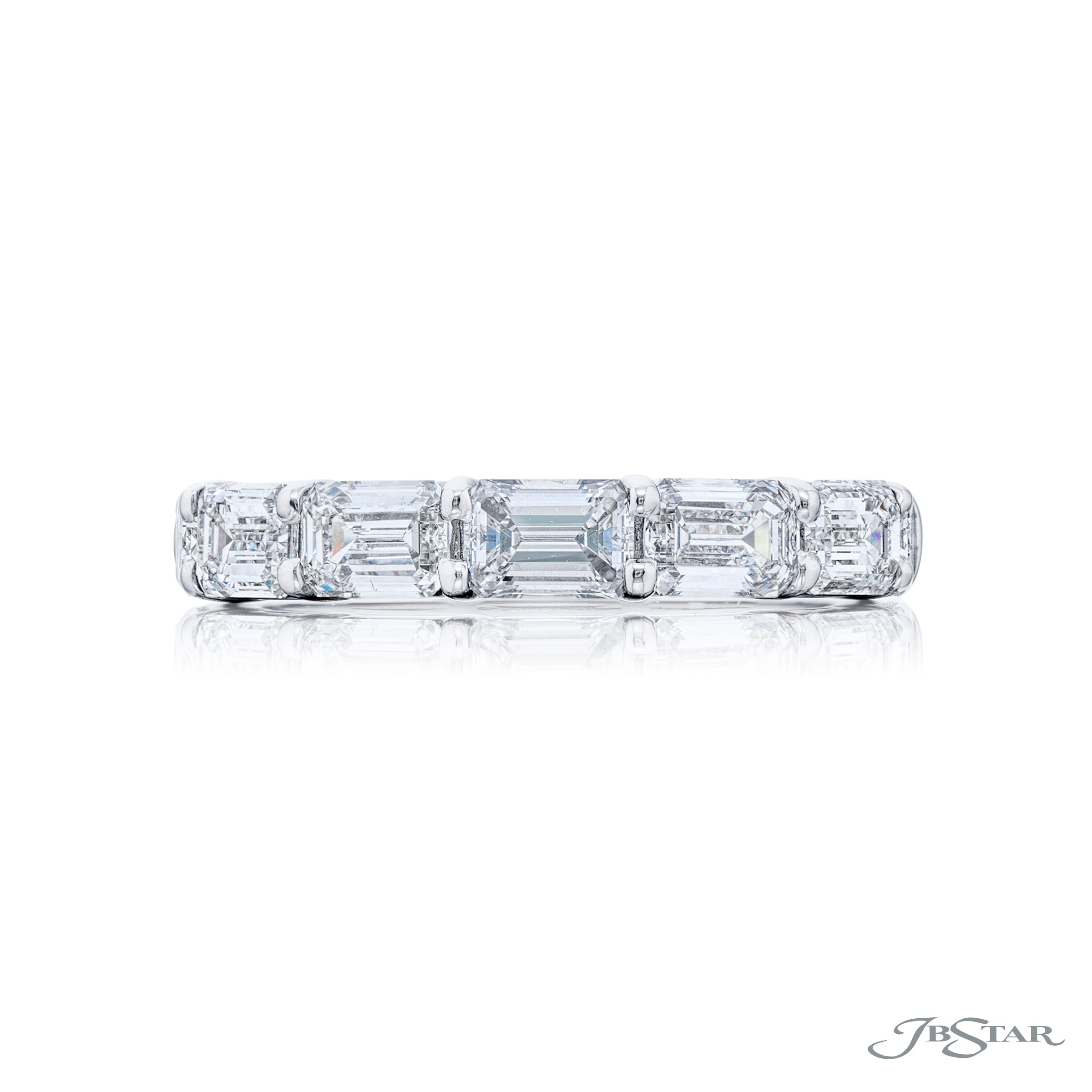 Shared Prong Emerald Cut Diamond Band