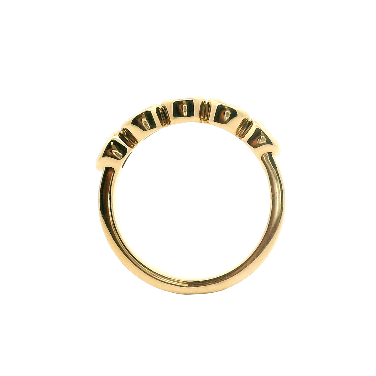 East-West Bezel Oval Diamond Five Stone Band