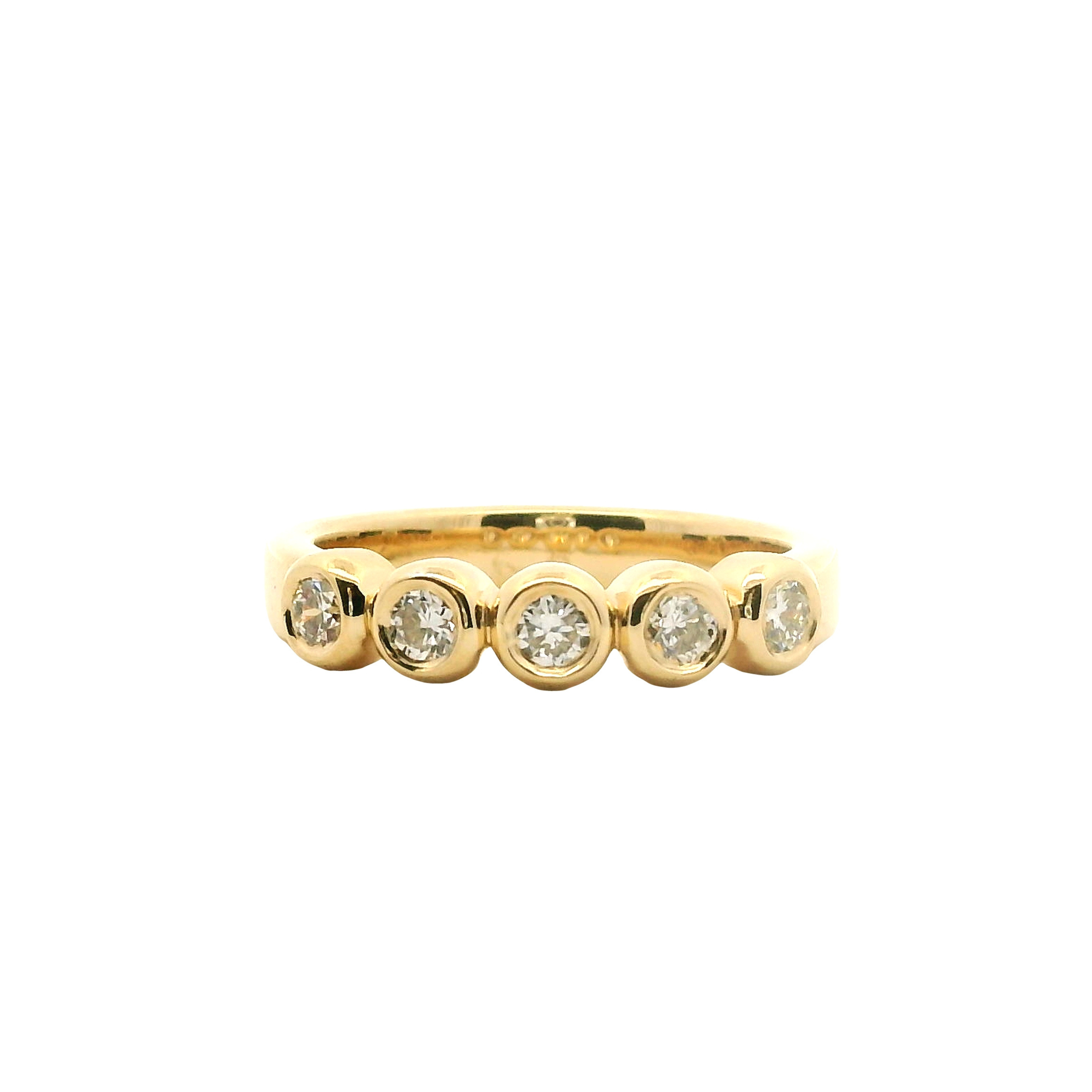 Bezel Round Diamond Five Stone Band