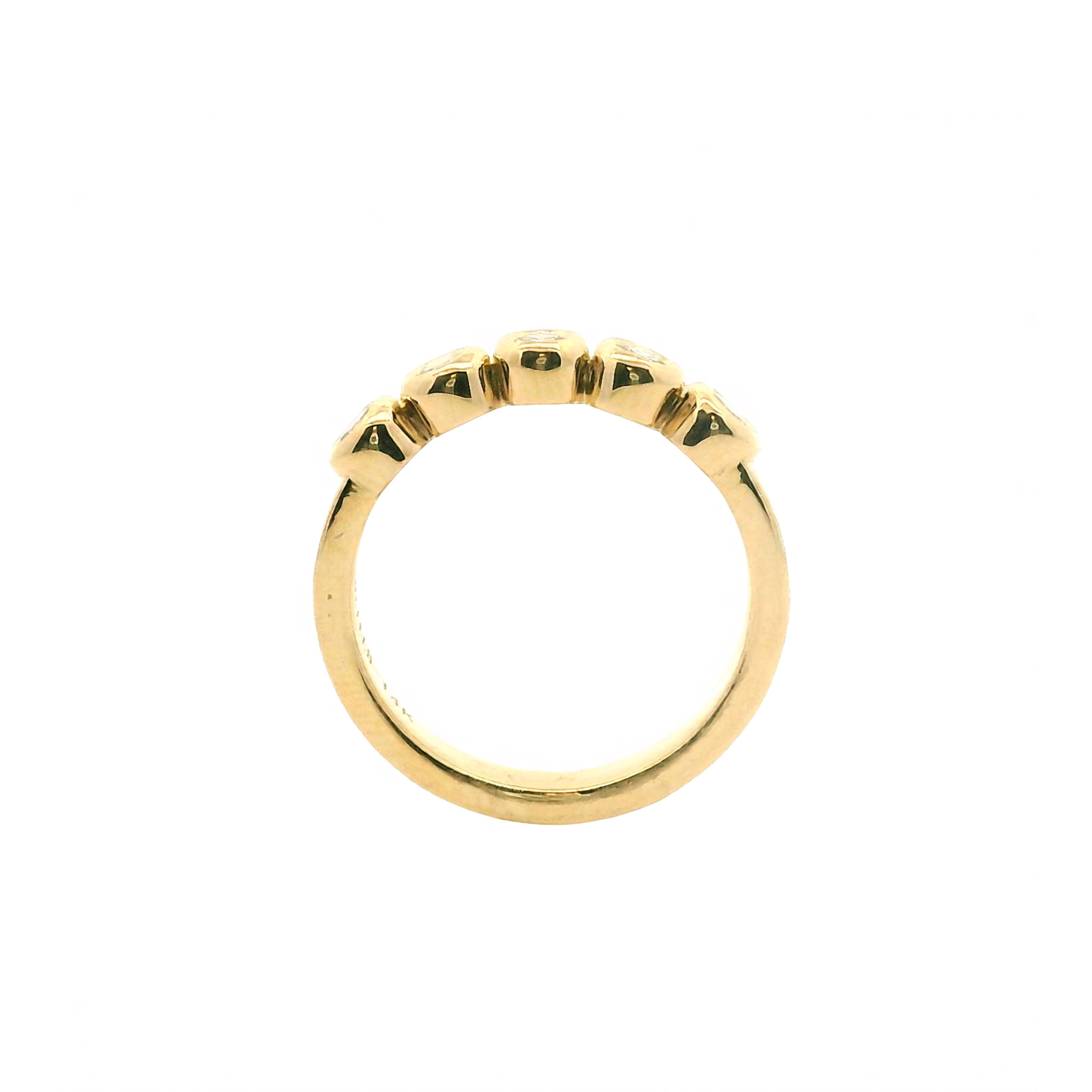 Bezel Round Diamond Five Stone Band