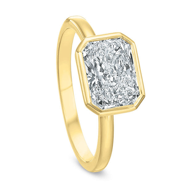 Modern Classic Bezeled Cushion-Cut Solitaire Mounting