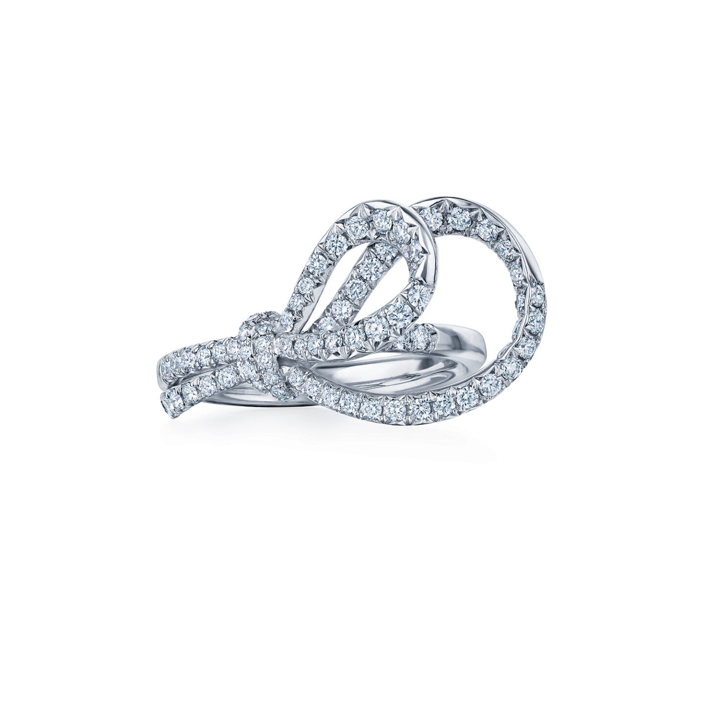 Ribbon Ring with Diamonds
