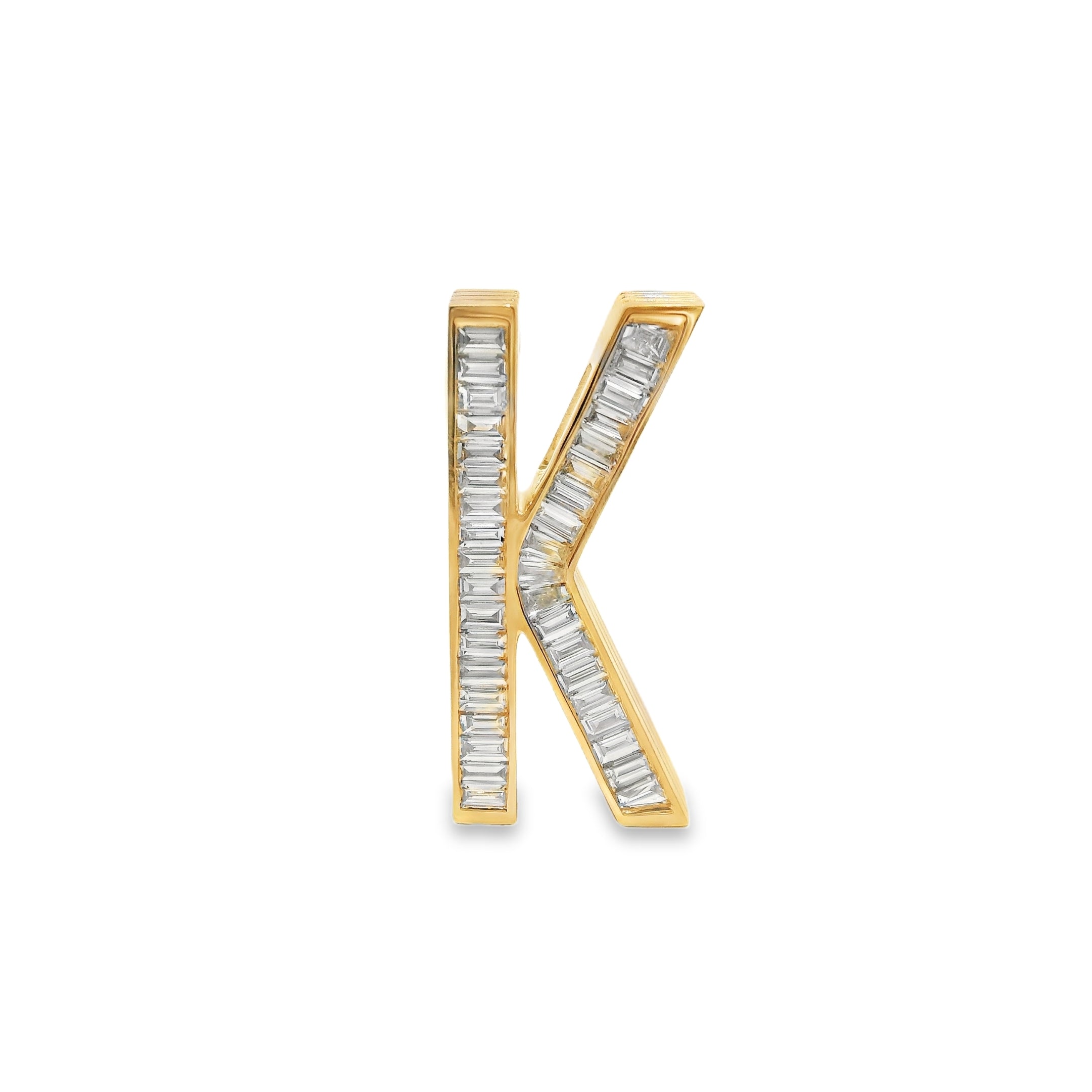 Grandsize Diamond-Encrusted "K" Initial Slide-On Pendant