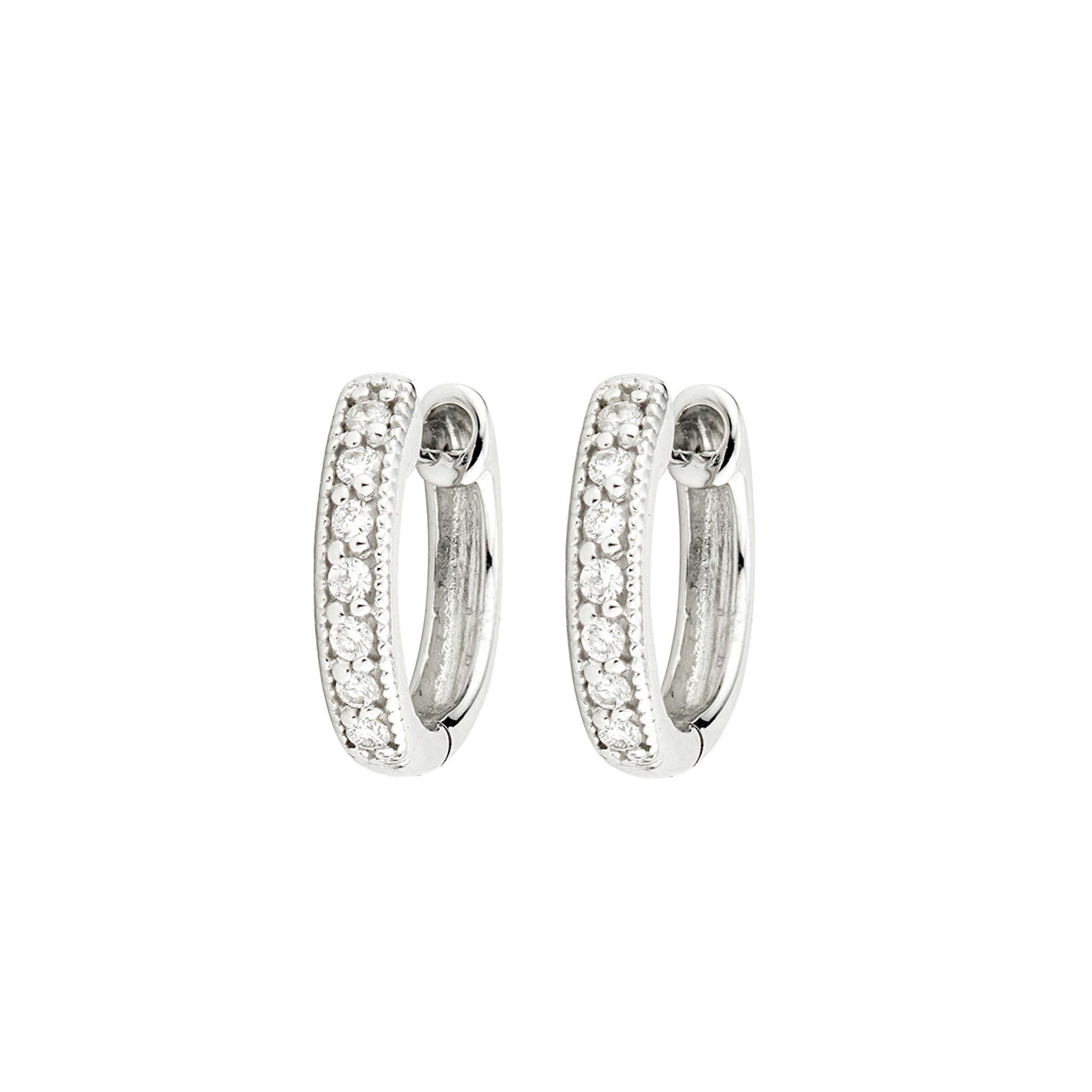 Diamond Huggie Hoop Earring