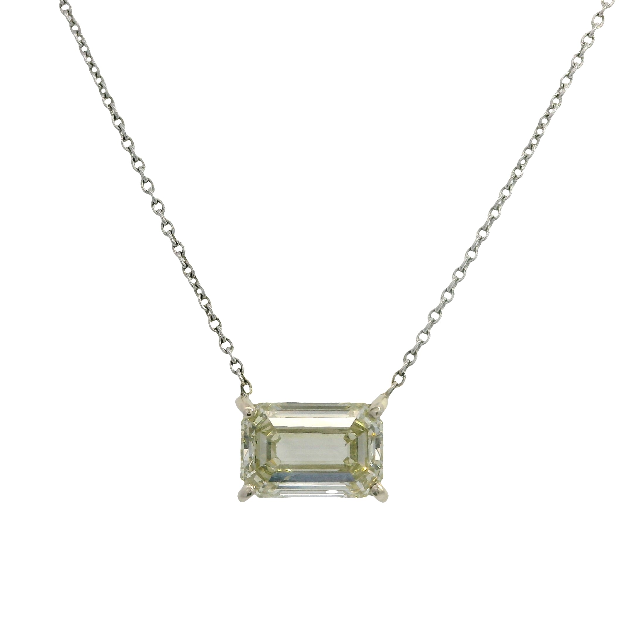 Emerald Cut Diamond Pendant Necklace