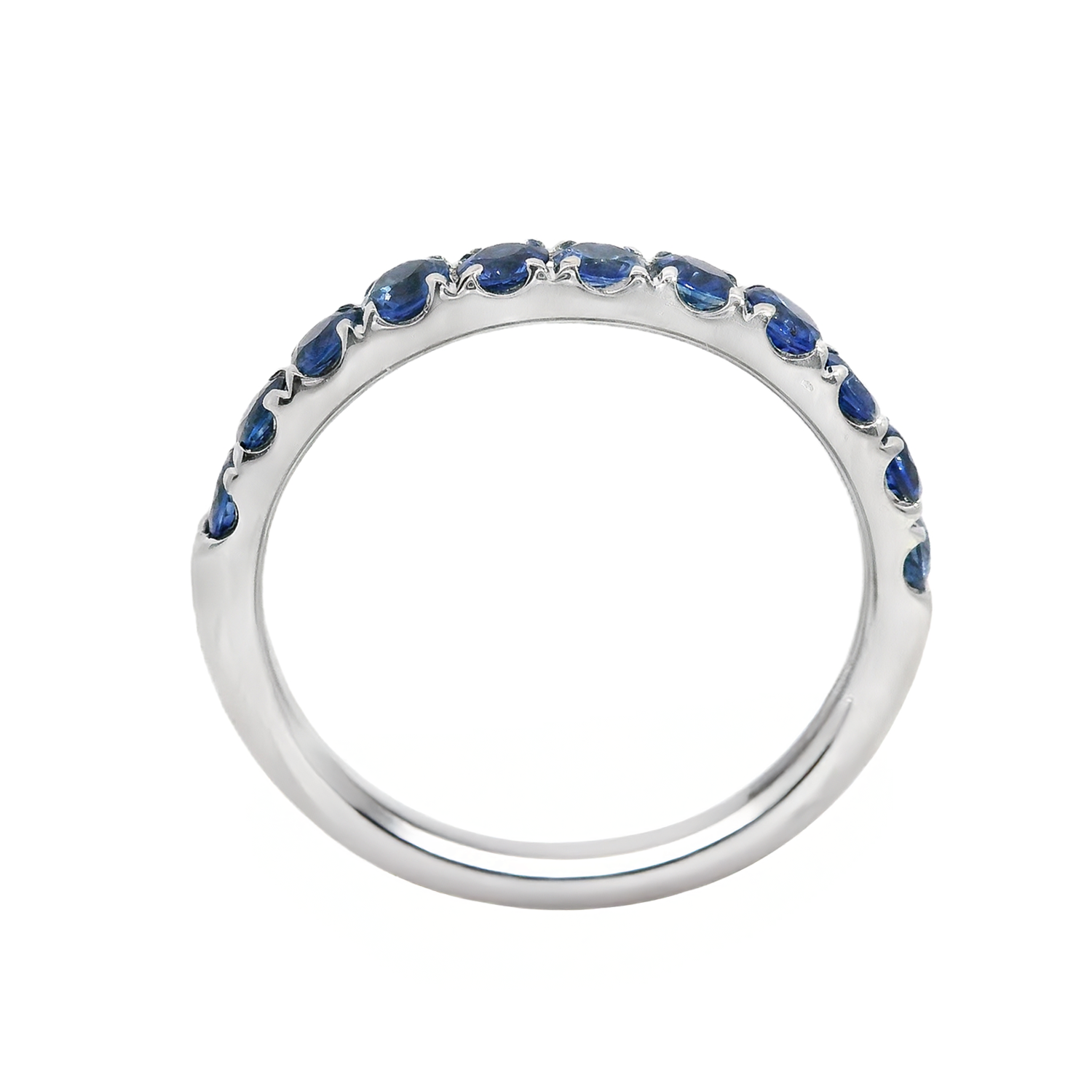 Shared Prong Round Sapphire Anniversary Band