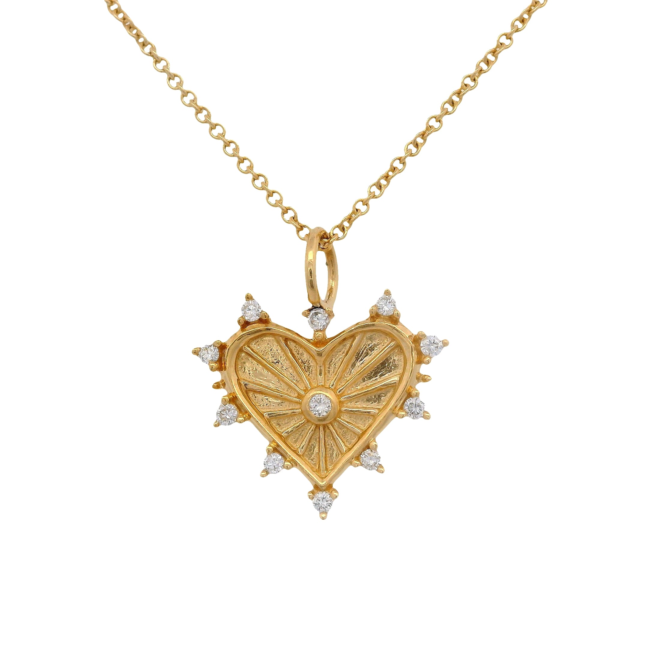 Heart Pendant with Diamond Halo