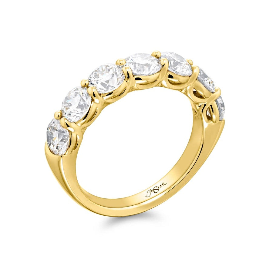 18K Yellow Gold Round Diamond Single-Row Band
