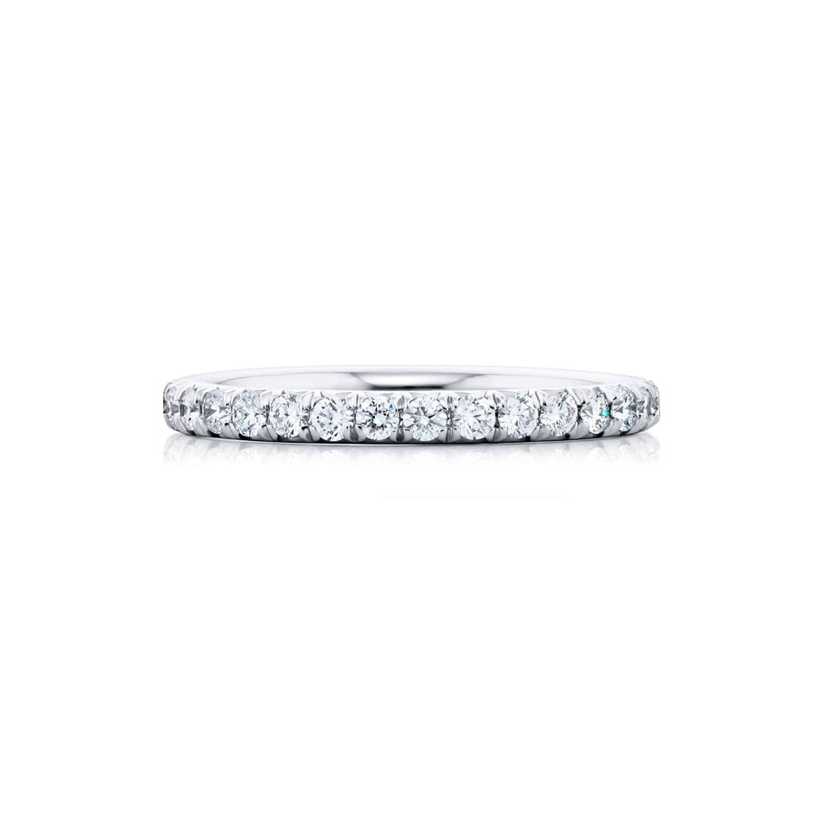 Platinum Round Diamond Micro Pave Eternity Band