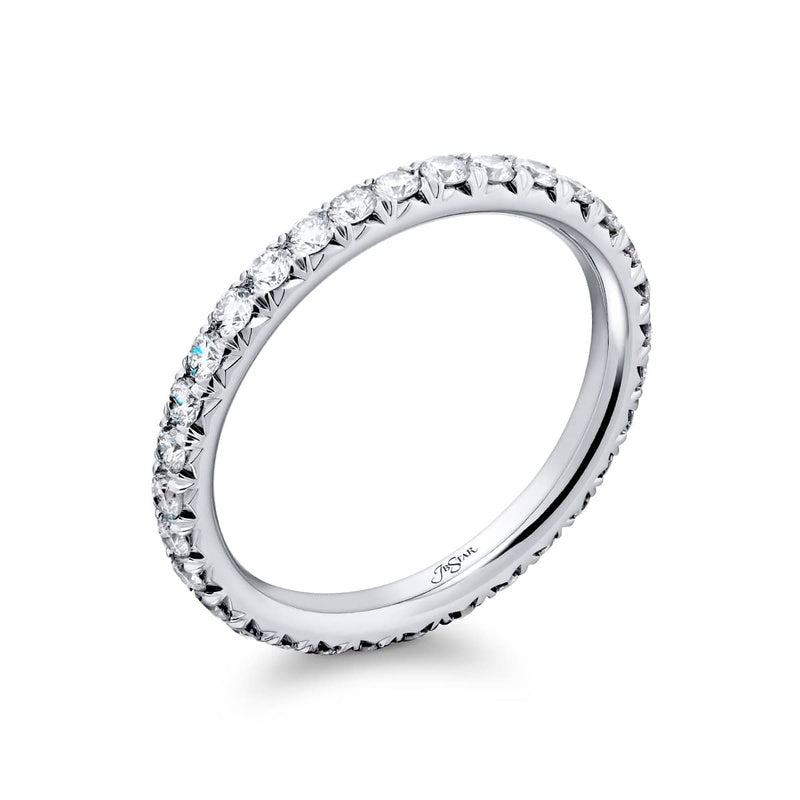 Platinum Round Diamond Micro Pave Eternity Band