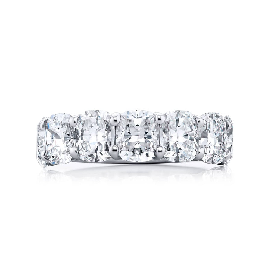 Platinum Cushion-Cut Diamond Single-Row GIA Certified Band