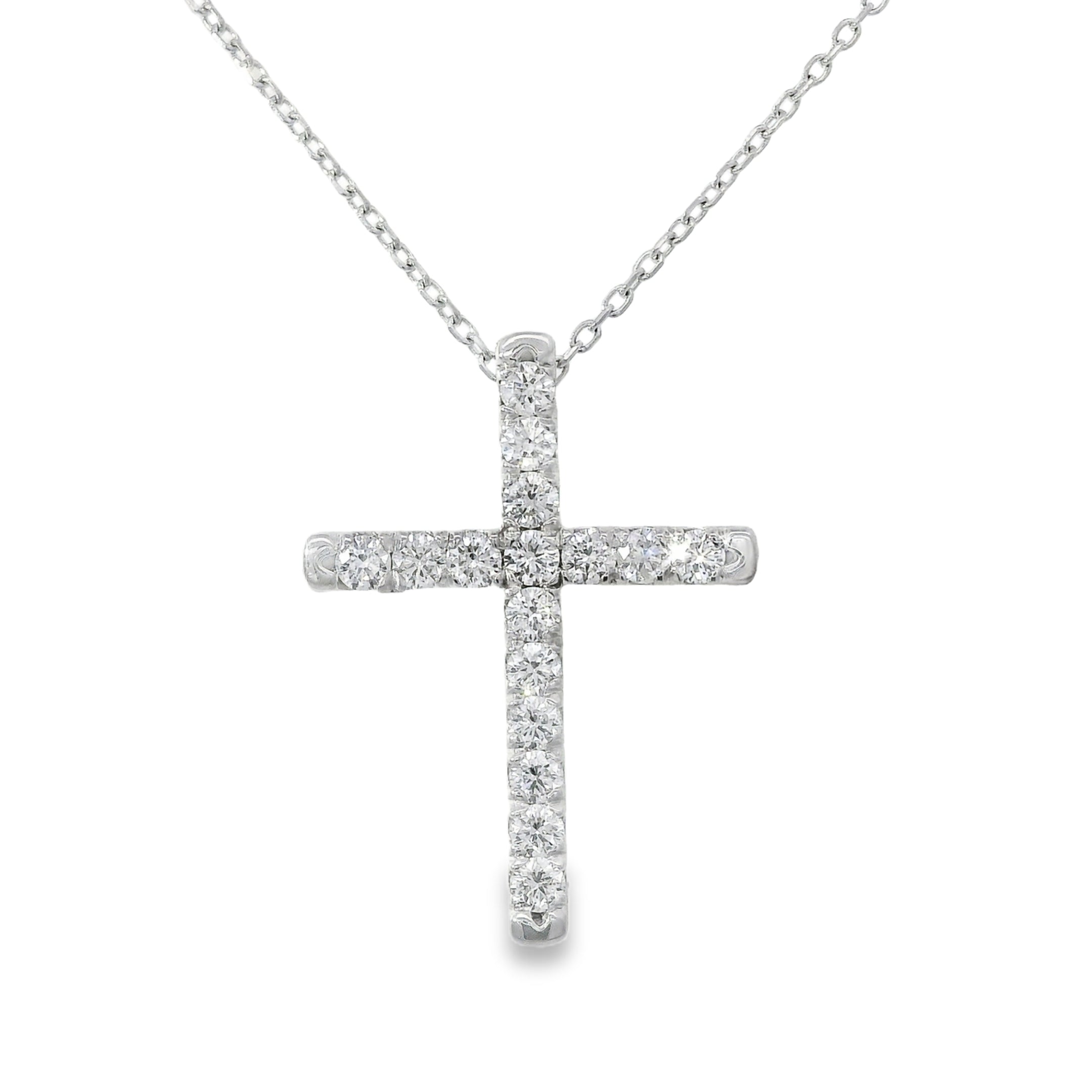 Round Diamond Cross Necklace