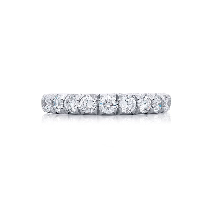 Platinum Round Diamond Single-Row Band
