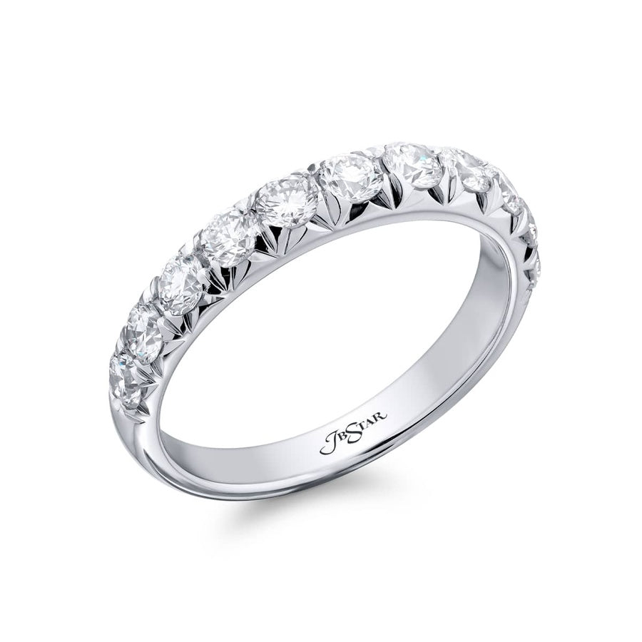 Platinum Round Diamond Single-Row Band