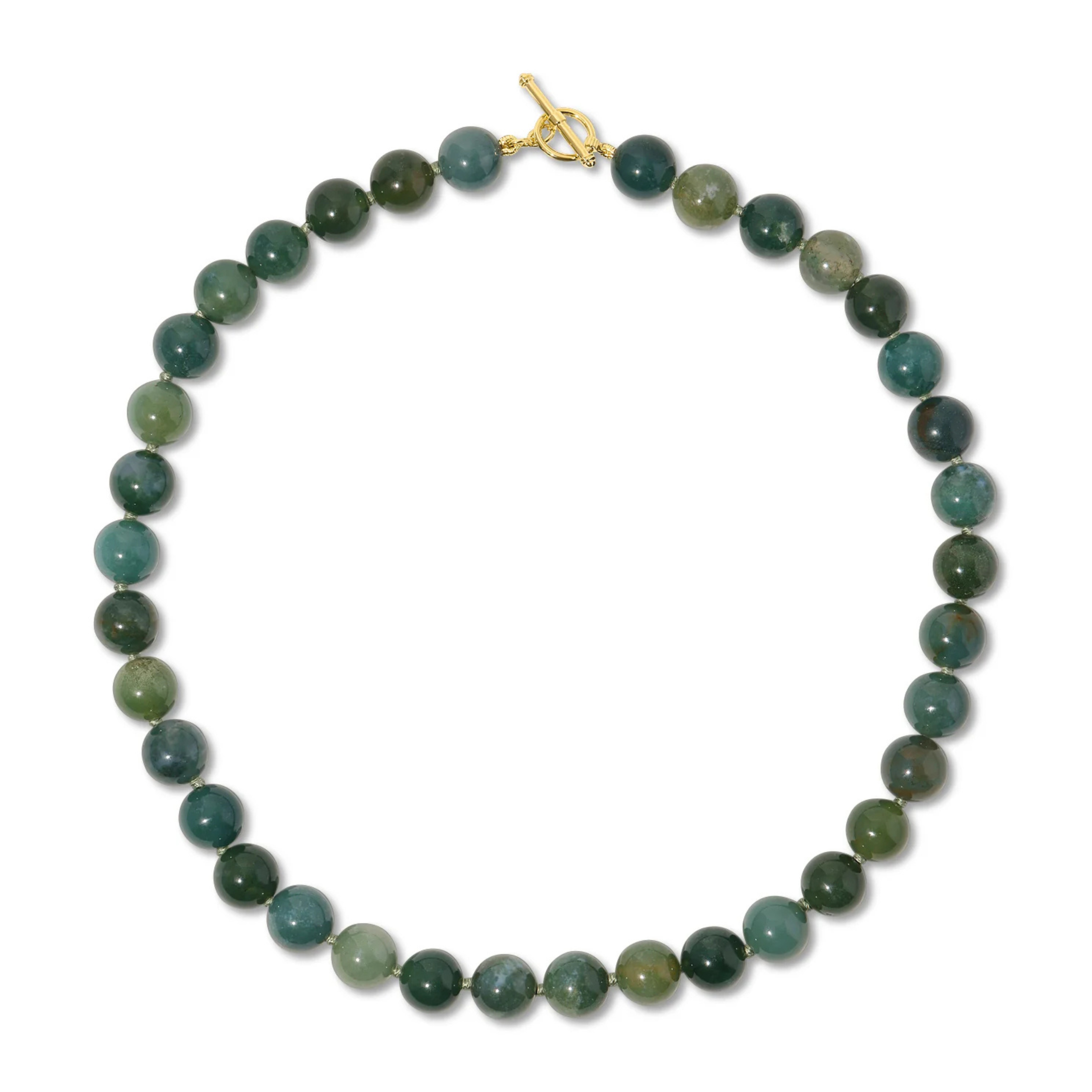 Luna Necklace in Moss Agate