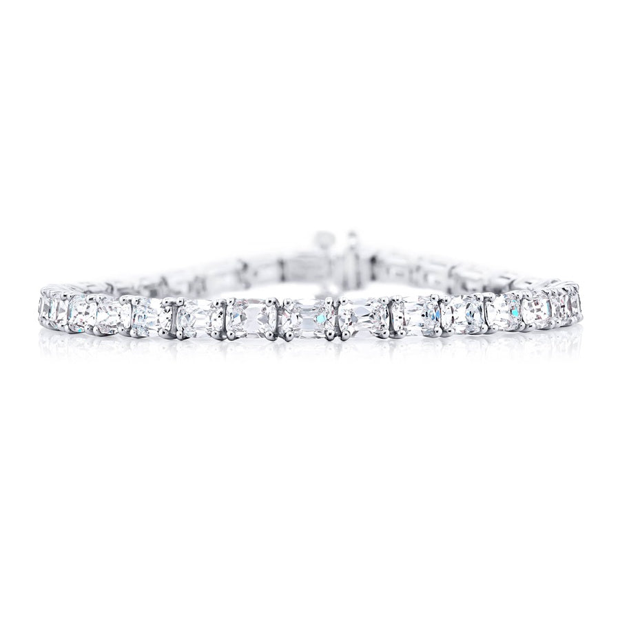 Platinum Vintage Cushion-Cut Diamond Bracelet