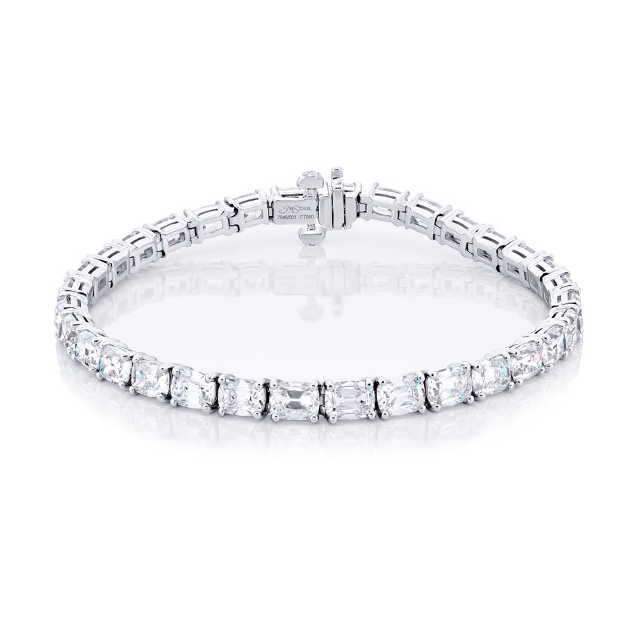 Platinum Vintage Cushion-Cut Diamond Bracelet