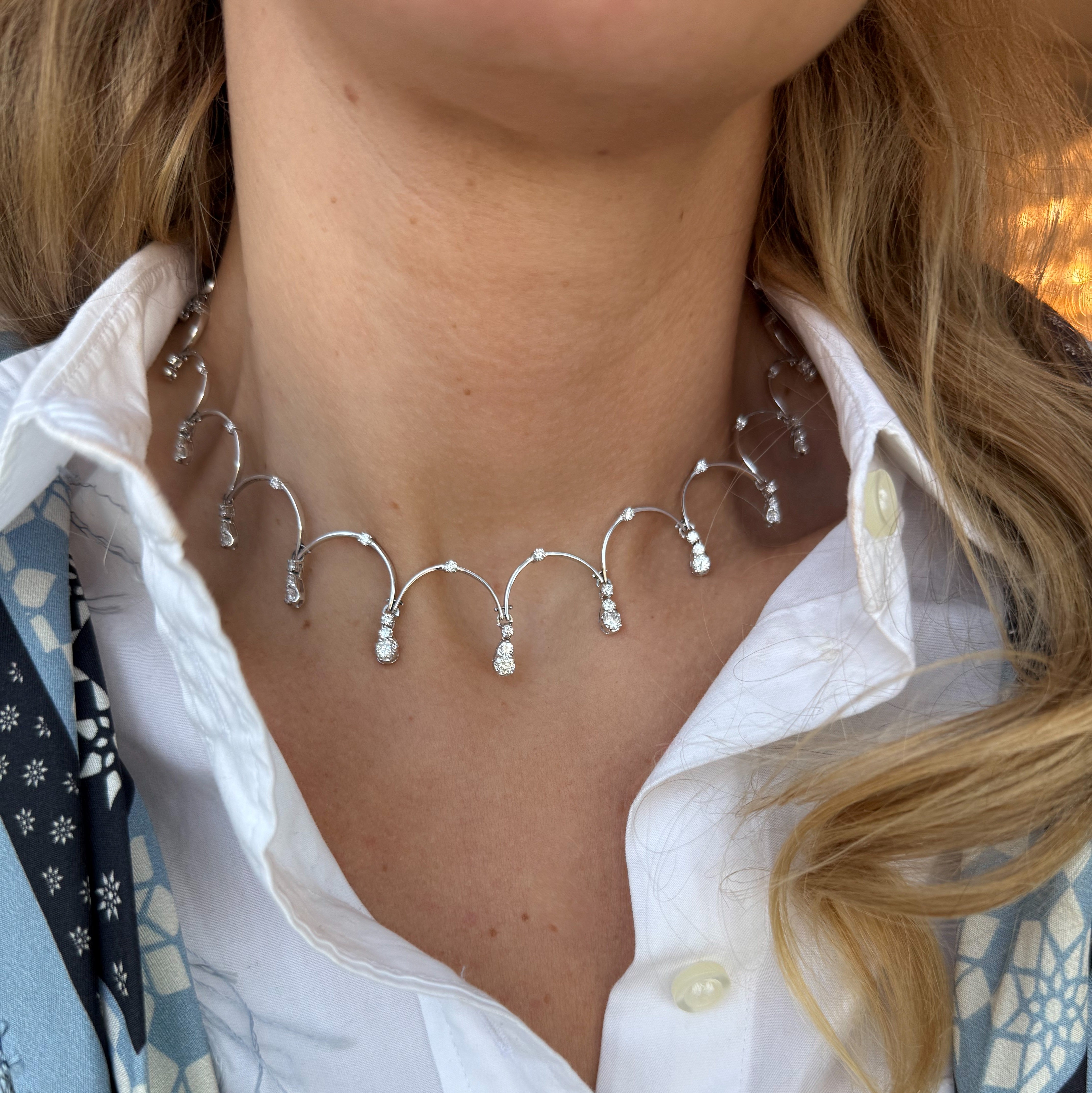 Chandelier Round Diamond Necklace