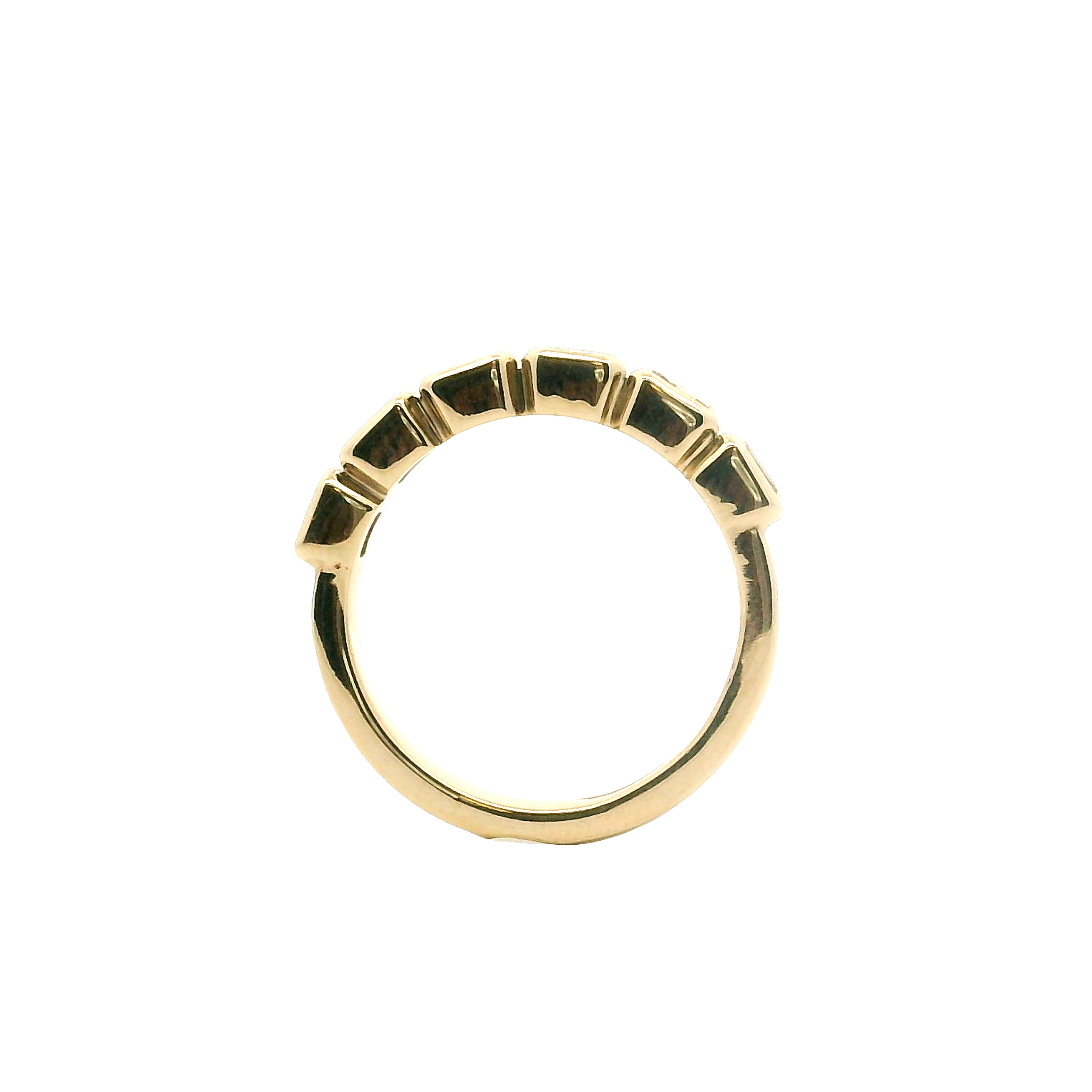 East-West Bezel Emerald Cut Diamond Six Stone Band